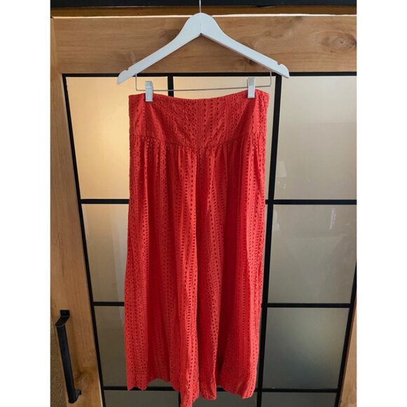 Anthropologie Eyelet Wide-Leg Pants Size 6 - Picture 3 of 5